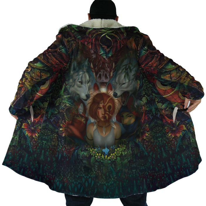 Princess Mononoke SG AOP Hooded Cloak Coat NO HOOD Mockup 1 - Studio Ghibli Store