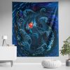 Sea Creatures Ponyo SG Vertical Wall Tapestry Main Mockup 1 - Studio Ghibli Store