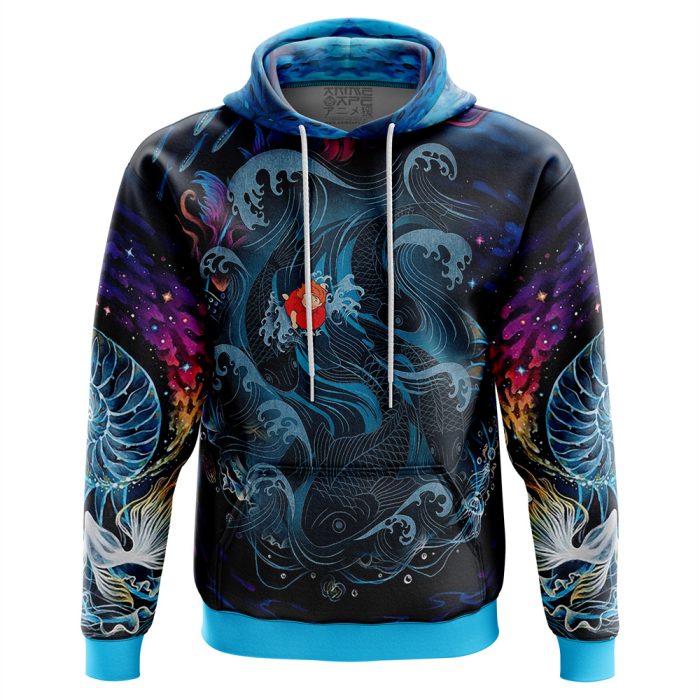 Sea Creatures Ponyo Studio Ghibli AOP Hoodie 3D FRONT Mockup - Studio Ghibli Store