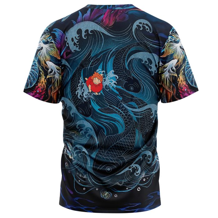 Sea Creatures Ponyo Studio Ghibli T Shirt 3D BACK Mockup 1 - Studio Ghibli Store