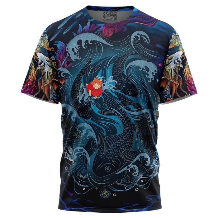 Sea Creatures Ponyo Studio Ghibli T Shirt 3D FRONT Mockup 1 - Studio Ghibli Store