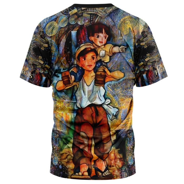 Trippy Grave of the Fireflies Studio Ghibli T Shirt 3D BACK Mockup 1 - Studio Ghibli Store