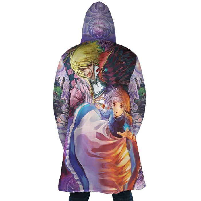 Trippy Howls Moving Castle SG AOP Hooded Cloak Coat BACK Mockup 1 - Studio Ghibli Store