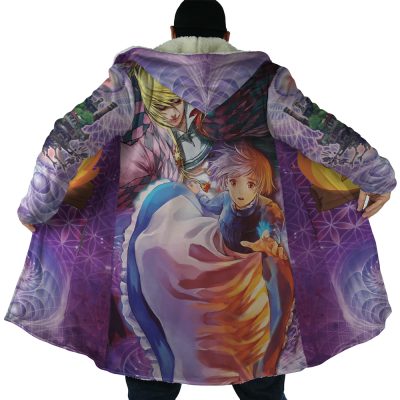 Trippy Howls Moving Castle SG AOP Hooded Cloak Coat NO HOOD Mockup 1 - Studio Ghibli Store