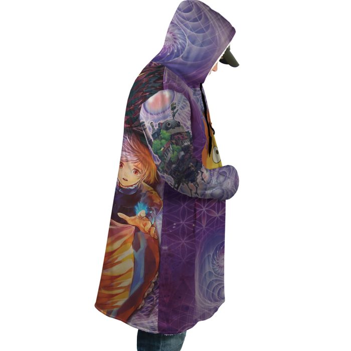 Trippy Howls Moving Castle SG AOP Hooded Cloak Coat RIGHT Mockup 1 - Studio Ghibli Store