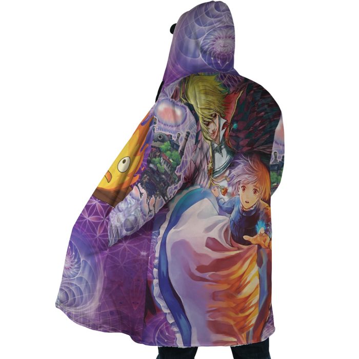 Trippy Howls Moving Castle SG AOP Hooded Cloak Coat SIDE Mockup 1 - Studio Ghibli Store