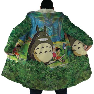 Trippy My Neighbor Totoro SG AOP Hooded Cloak Coat NO HOOD Mockup 1 - Studio Ghibli Store