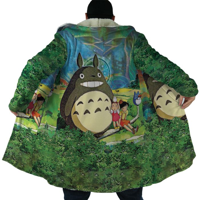 Trippy My Neighbor Totoro SG AOP Hooded Cloak Coat NO HOOD Mockup 1 - Studio Ghibli Store