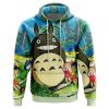 Trippy My Neighbor Totoro Studio Ghibli AOP Hoodie 3D FRONT Mockup - Studio Ghibli Store