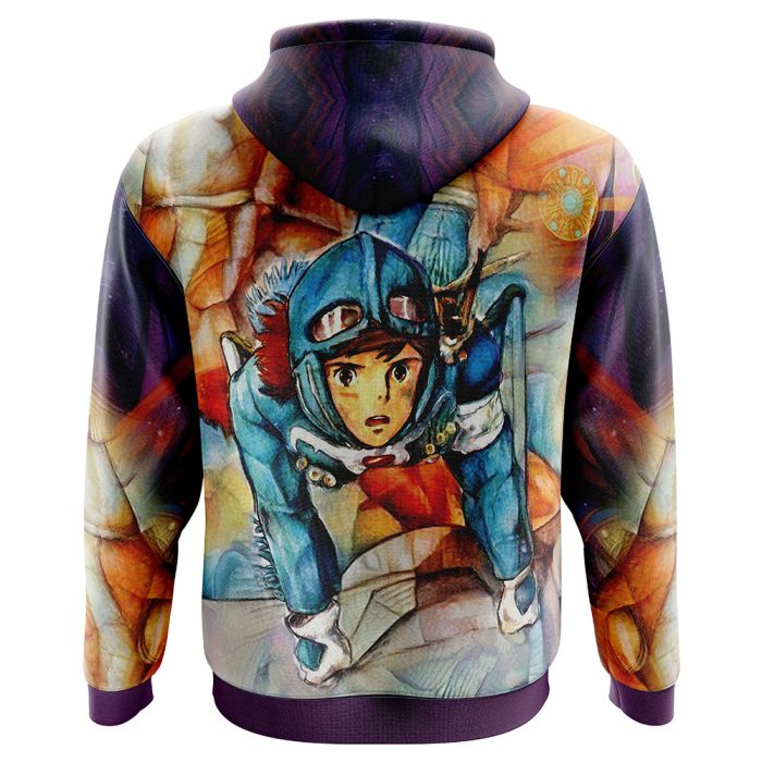 Trippy Nausicaa of the Valley of the Wind Studio Ghibli AOP Hoodie 3D BACK Mockup 1 - Studio Ghibli Store