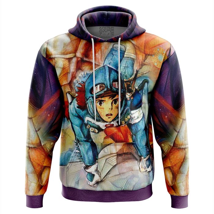 Trippy Nausicaa of the Valley of the Wind Studio Ghibli AOP Hoodie 3D FRONT Mockup - Studio Ghibli Store