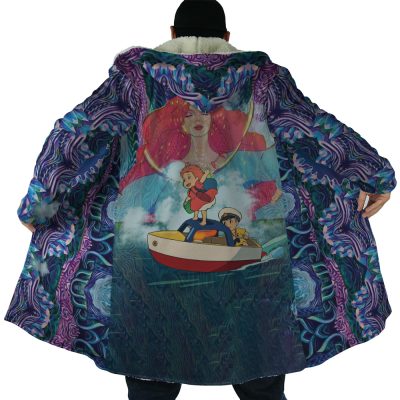 Trippy Ponyo SG AOP Hooded Cloak Coat NO HOOD Mockup 1 - Studio Ghibli Store