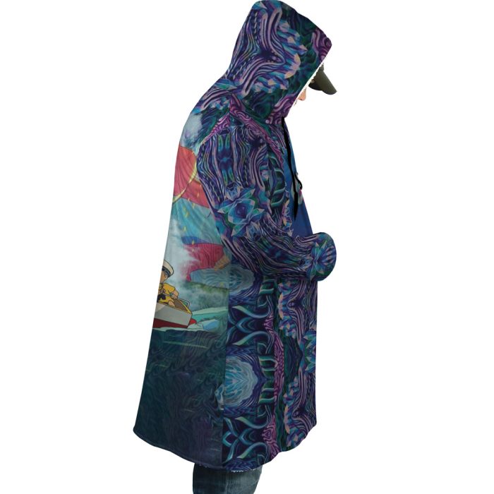 Trippy Ponyo SG AOP Hooded Cloak Coat RIGHT Mockup 1 - Studio Ghibli Store