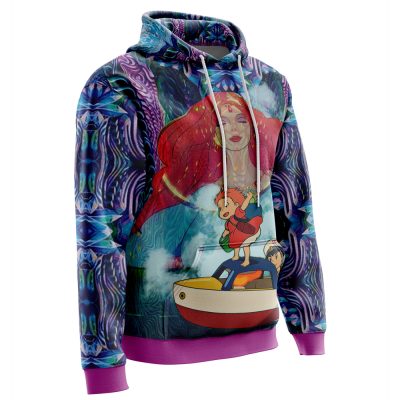 Trippy Ponyo Studio Ghibli AOP Hoodie 3D RIGHT Mockup 2 - Studio Ghibli Store