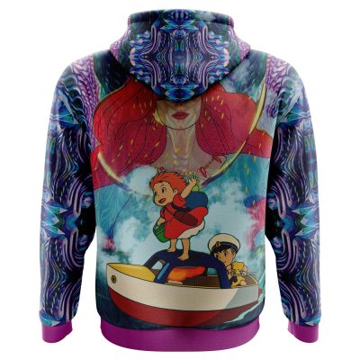 Trippy Ponyo Studio Ghibli AOP Hoodie 3D AOP Hoodie 3D BACK Mockup 1 - Studio Ghibli Store