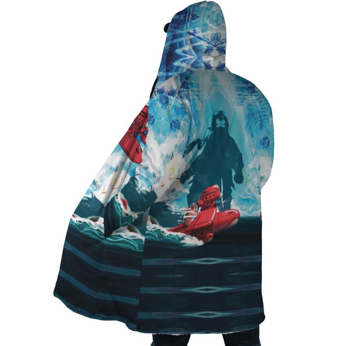 Trippy Porco Rosso SG AOP Hooded Cloak Coat SIDE Mockup 1 - Studio Ghibli Store