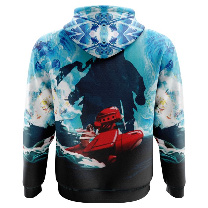 Trippy Porco Rosso Studio Ghibli AOP Hoodie 3D BACK Mockup 1 - Studio Ghibli Store