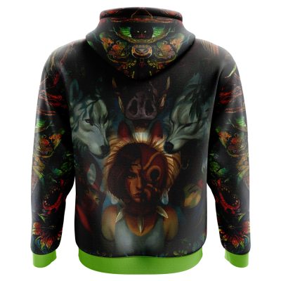 Trippy Princess Mononoke Studio Ghibli AOP Hoodie 3D BACK Mockup 1 - Studio Ghibli Store