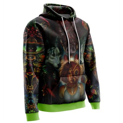 Trippy Princess Mononoke Studio Ghibli AOP Hoodie 3D RIGHT Mockup 1 - Studio Ghibli Store